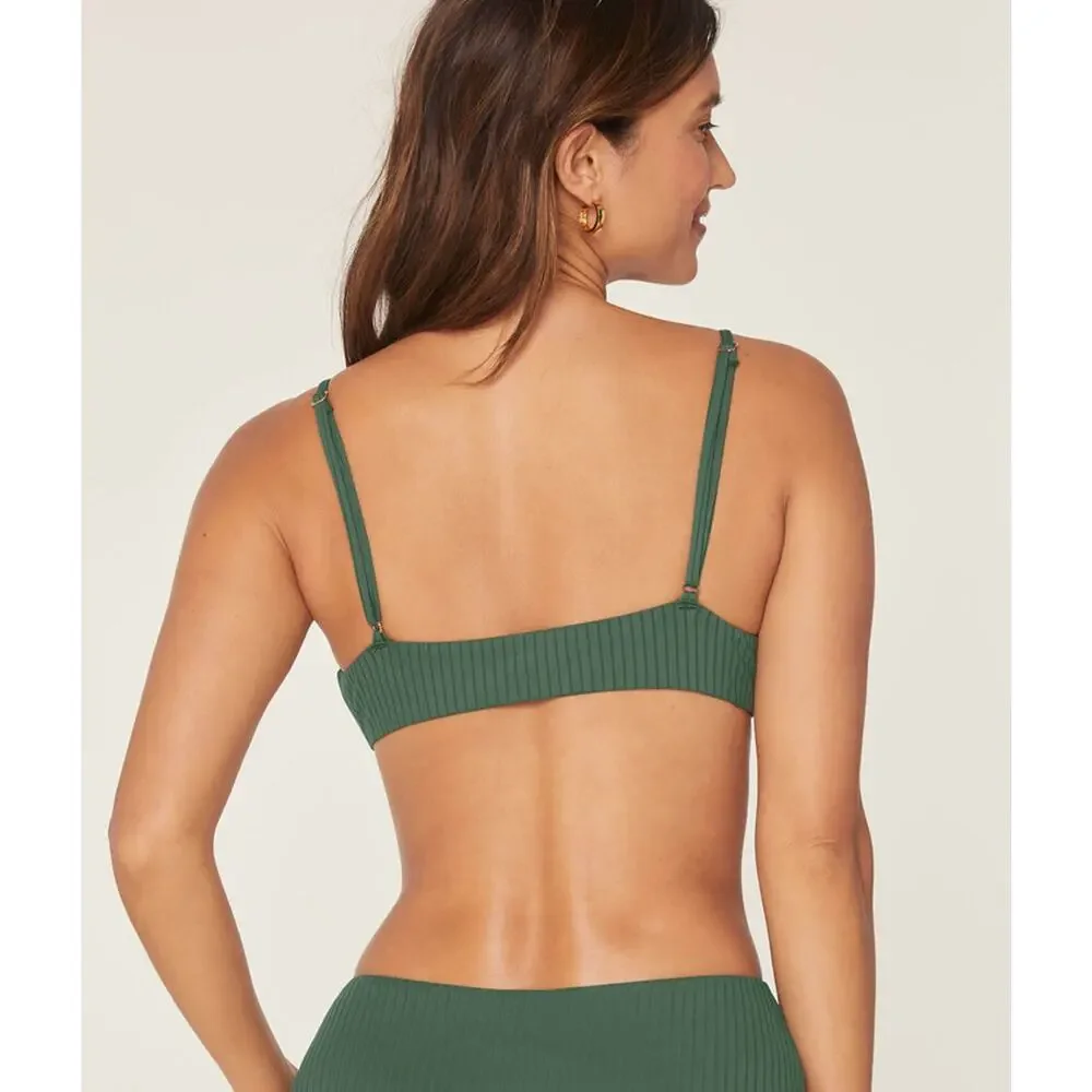 Andie Swim The Molokai Bikini Top in Evergreen XXXL NWT